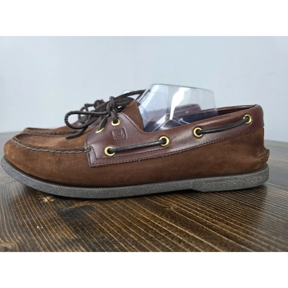Sperry Top-Sider Men's Boat Shoes Size 11 M Brown Leather Slip On Casual Loafers